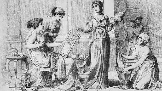 Ilustração de mulheres na Grécia antiga